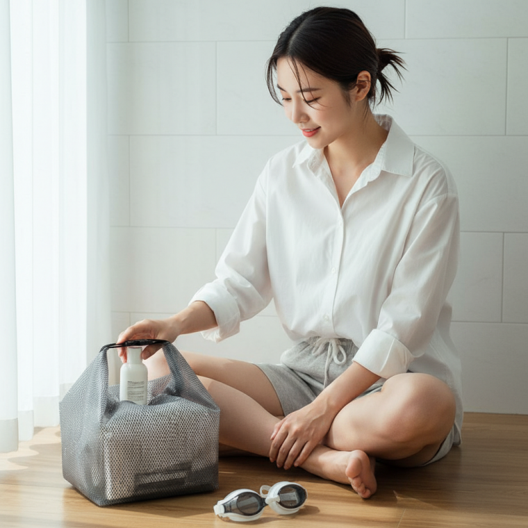 방수 여행용 세면도구 파우치 휴대용 샤워용품 수납백 방수팩