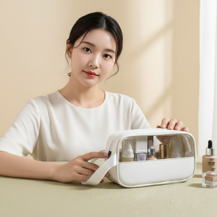 PU 합성가죽 미니 화장품 파우치 세면도구 여행용 세면백