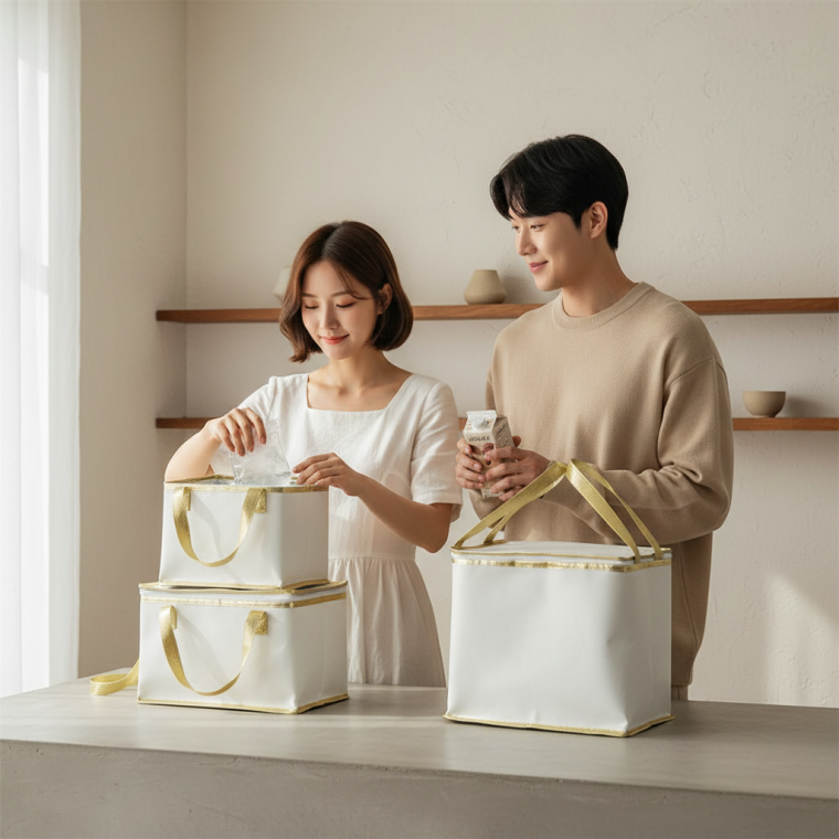 아이스팩 보냉 가방 쿨러백 손잡이 포장 파우치 냉장 보관용
