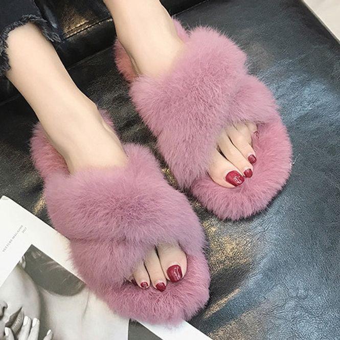 여성 털슬리퍼 퍼 털실내화 거실화 사무실 슬리퍼