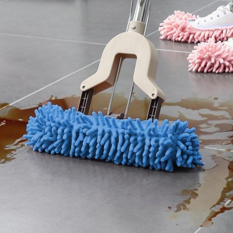 발청소 슬리퍼 걸레 탈부착 실내화 극세사 청소포