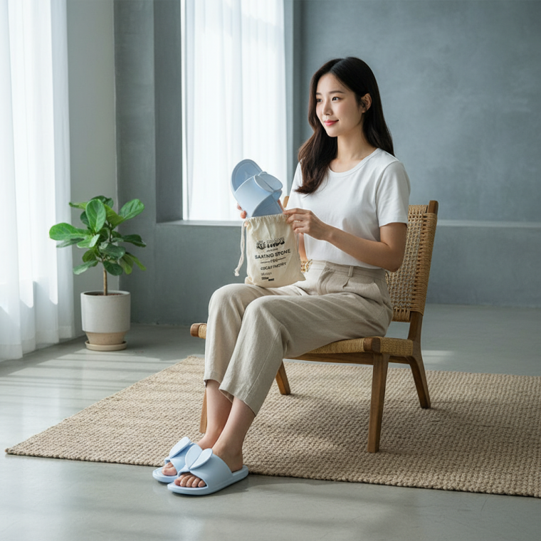 휴대용 접이식 폴딩 슬리퍼 여행 실내화 출장 간편 신발