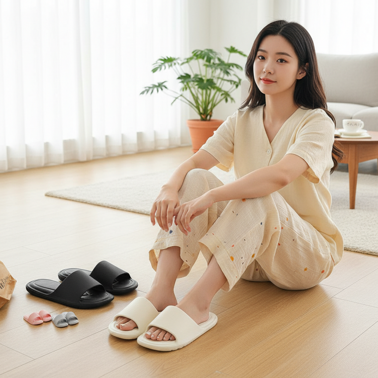 경량 휴대용 EVA 쿠션 실내 슬리퍼 실속형
