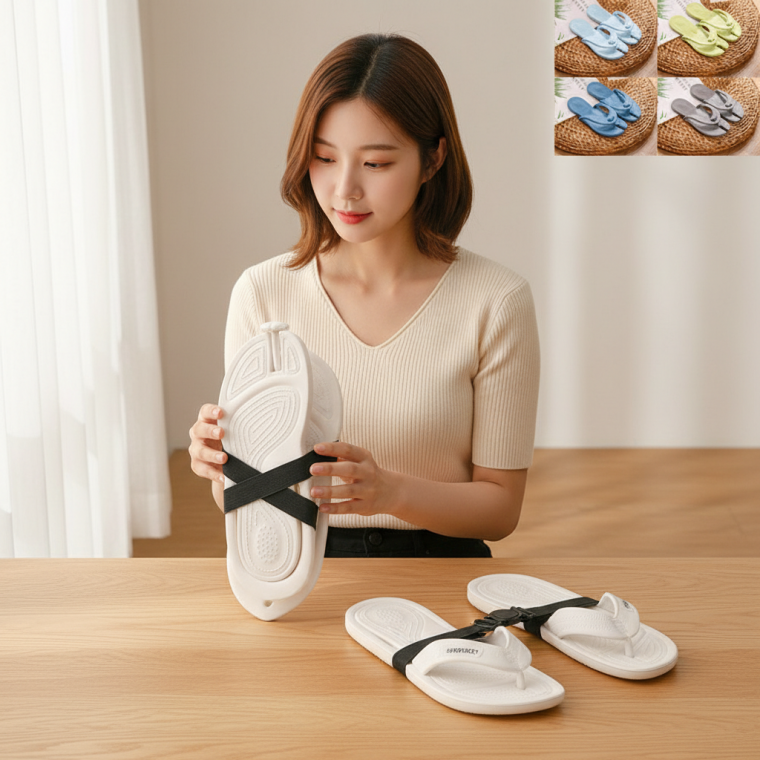 휴대용 접이식 실내화 여행용 기내용 출장용 경량 슬리퍼