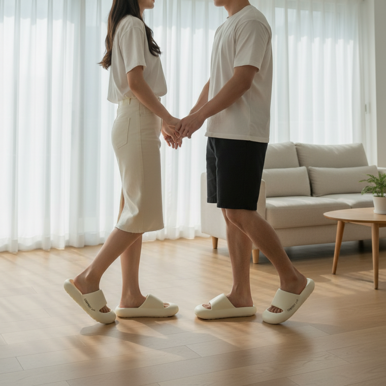 쿠션 실내 슬리퍼 층간소음 차단 EVA 커플용 사무실용 실내화