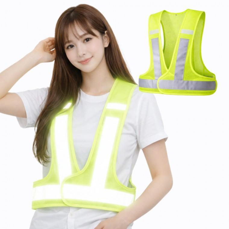비전라인 신호수 형광 반사 안전조끼 단체용 도로 현장 작업 시인성 인쇄가능 GR-41009-203