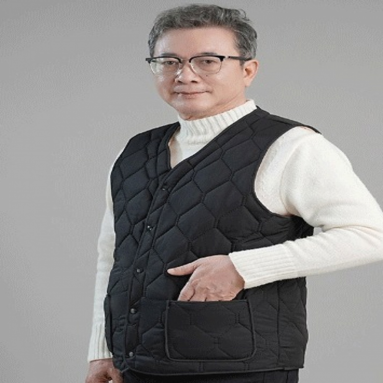 작업용 남성 나일론 퀼팅 안감 융털 패딩 방한 조끼 야외활동