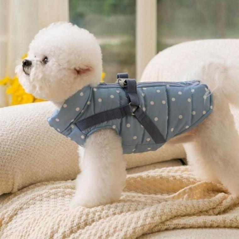 강아지 패딩 하네스 패딩조끼 반려견 애견 옷 솔리드 냉감옷 여름 가디건 커플룩 패딩 올인원 의류 조끼