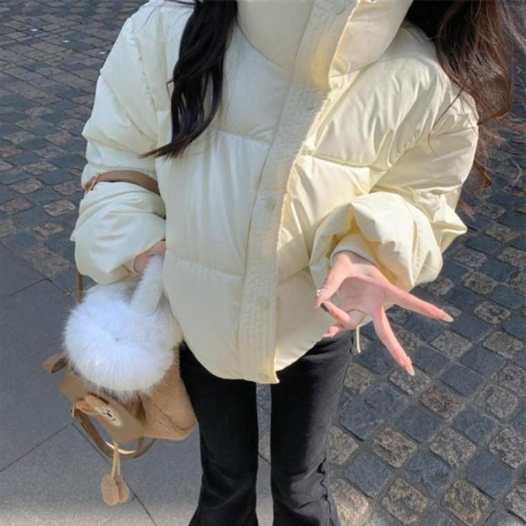 무광 하이넥 레더 숏 크롭 패딩 J 31 방풍 사파리 정전기차폐 여성 조끼 패딩점퍼 단체복 점퍼