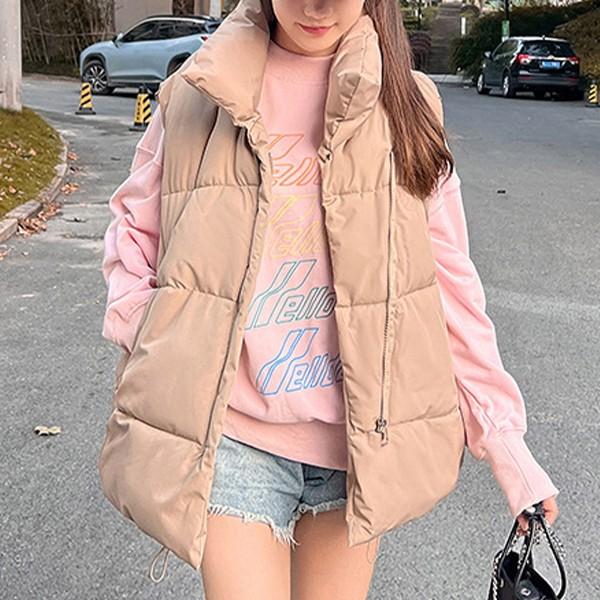 데일리 오버핏 베스트 모던 패딩 여성 조끼 WS-JP21