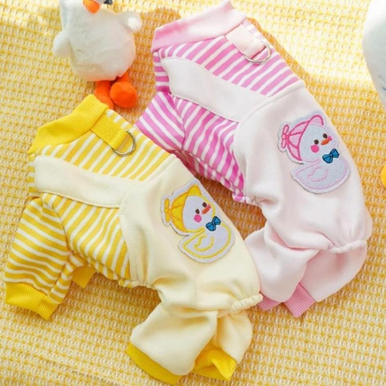 강아지 스트라이프 컴팩트 오리 멜방 하네스조끼 1P 산책 T셔츠