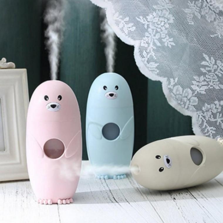 탁상용 사무실 바다표범 LED 무드등 USB 가습기