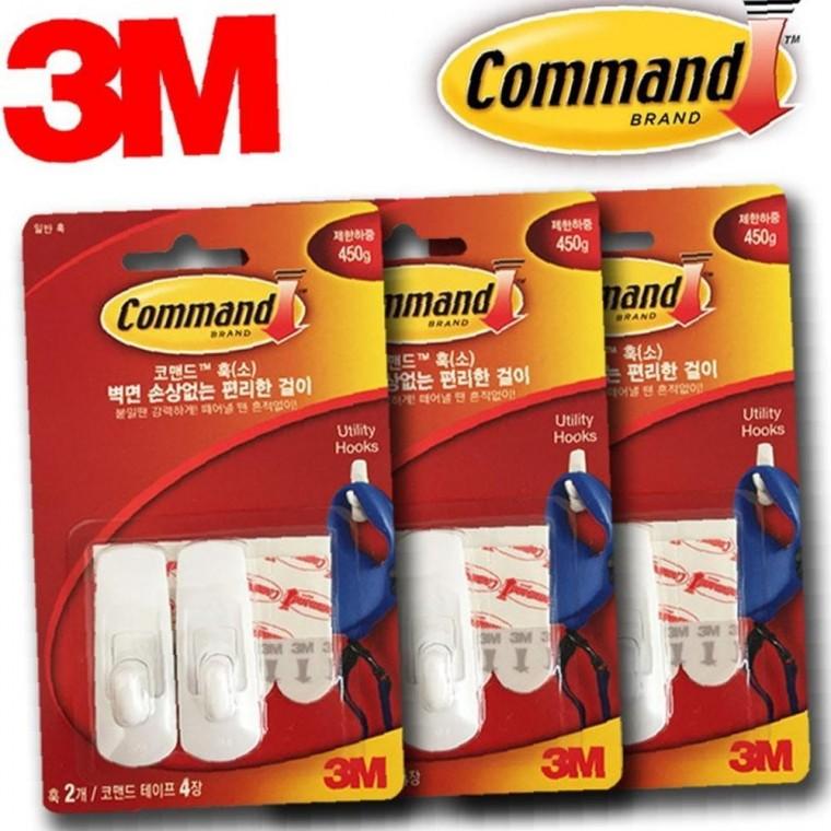 3M 벽걸이 효율 후크행거 소형 6P옷걸이 벽면걸이 벽고리 코맨드 쓰리엠