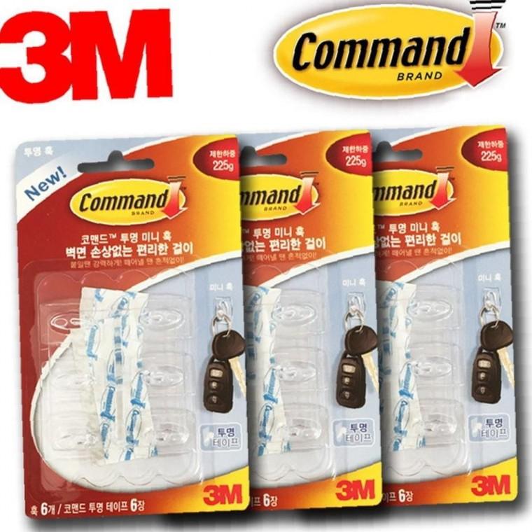 3M 투명 안정적 벽걸이 후크행거 미니 18P옷걸이 벽면걸이 벽고리 코맨드