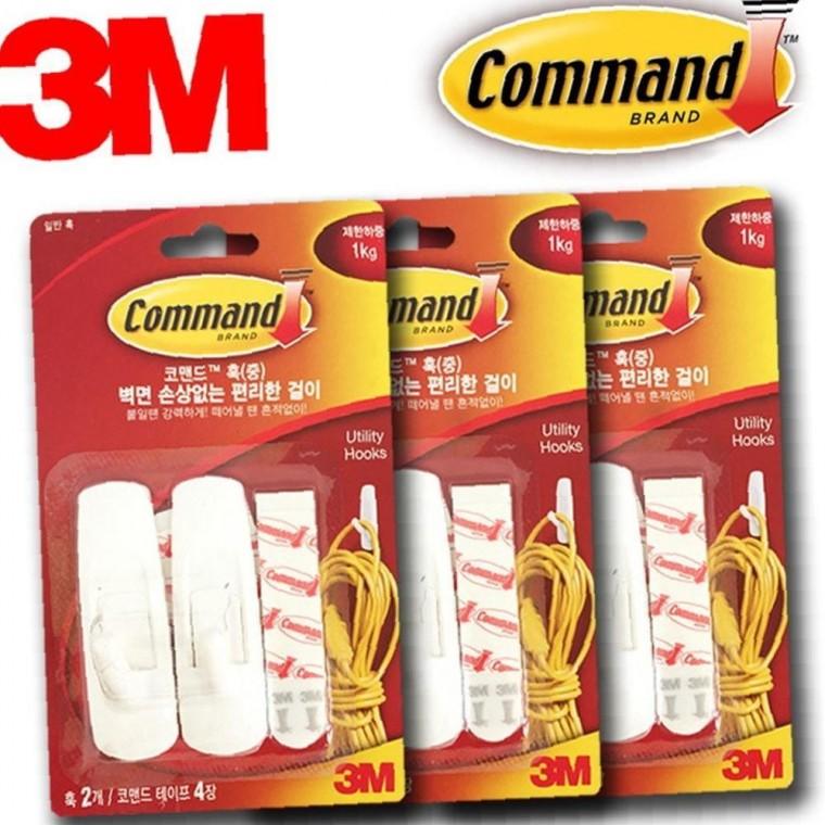 3M 벽걸이 고급형 후크행거 중형 6P옷걸이 벽면걸이 벽고리 코맨드 쓰리엠