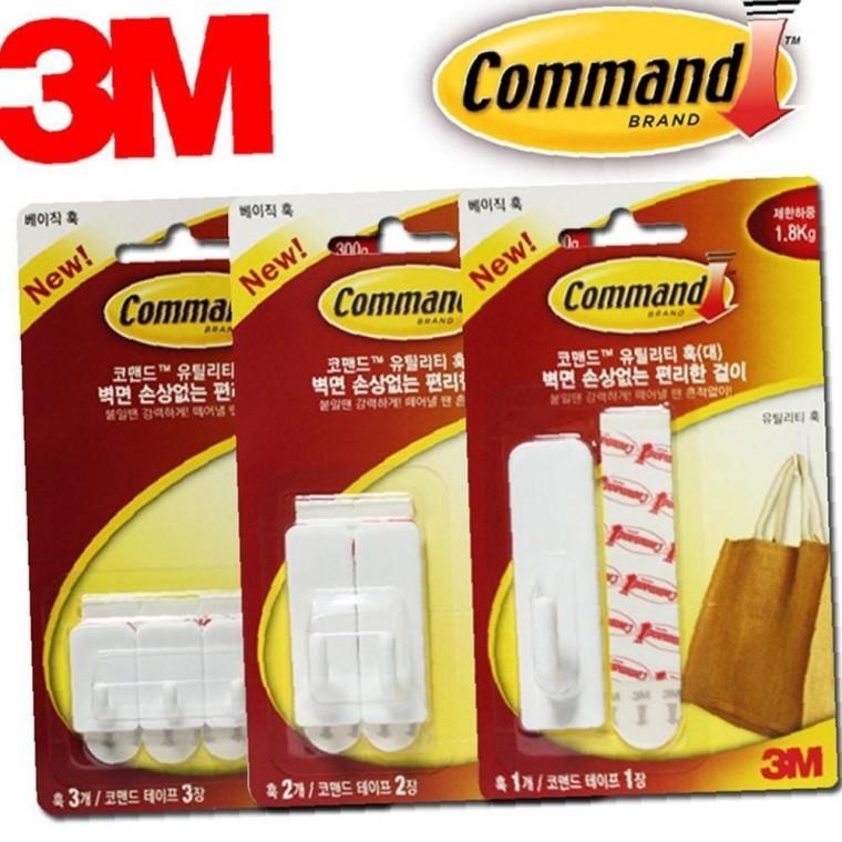 벽면무손상 3M 강화형 유틸리티 훅행거 3매모음후크 벽걸이 옷걸이
