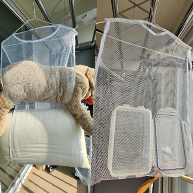 옷걸이에 거는 안심 건조 그물망 1P 베개 인형 쿠션 세탁