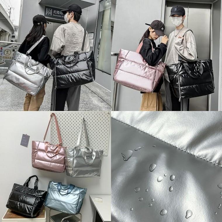 패딩메탈빅유광 데일리 보부상백 여행용 백팩 bag 패딩 캐주얼 구름백 보조 패션잡화 지갑 덤블 직장인 학