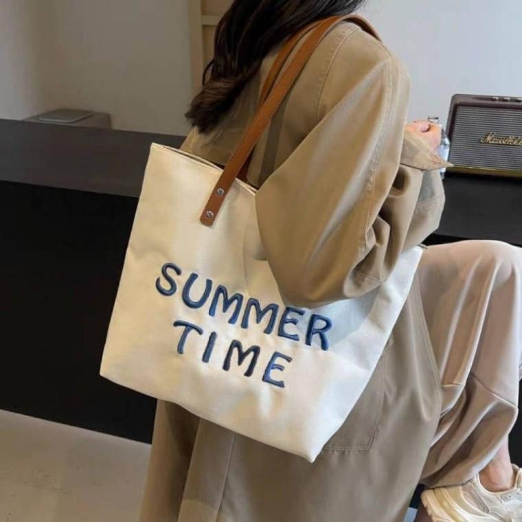 HL] 숄더백 가방 캔버스 레터링 여름 비치 백팩
