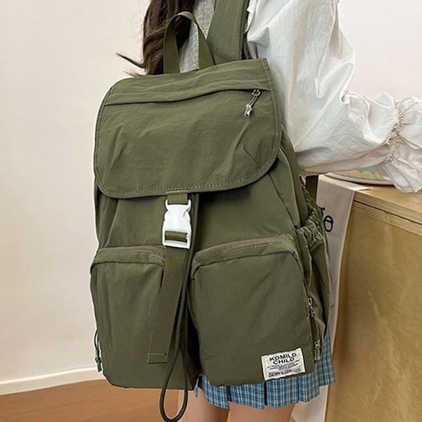 플랩 커버 버클 스트랩 대용량 수납 캐주얼 데일리 백팩 6SS