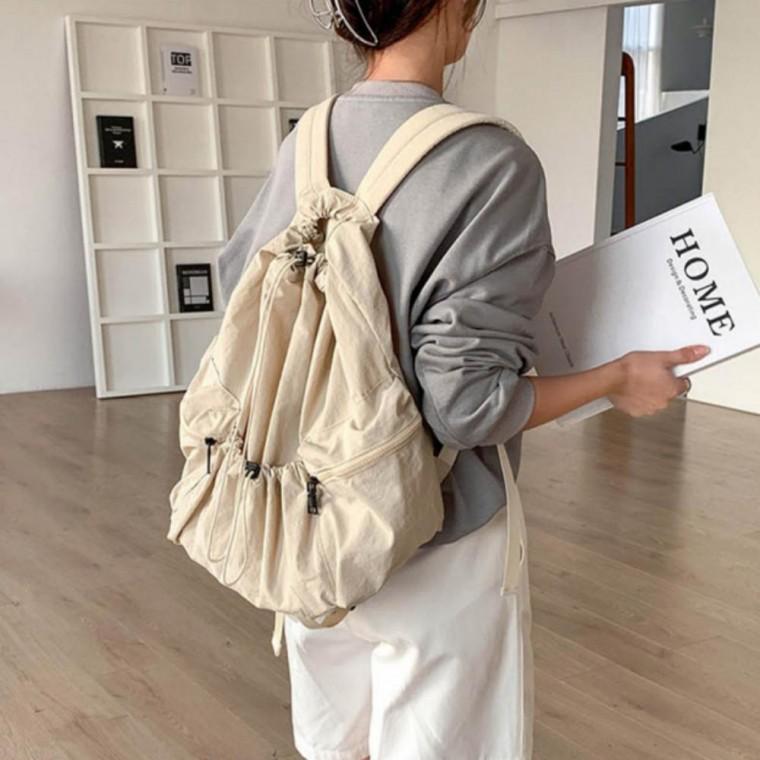 남녀공용 데일리 캐주얼 스트링 복조리 방수 백팩 가방