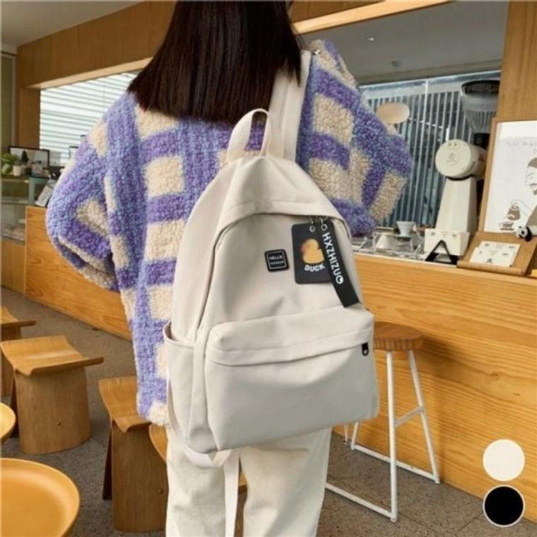 패션가방 백팩 한 남녀공용 소형 캐릭터 패치지퍼 캐주얼 심플