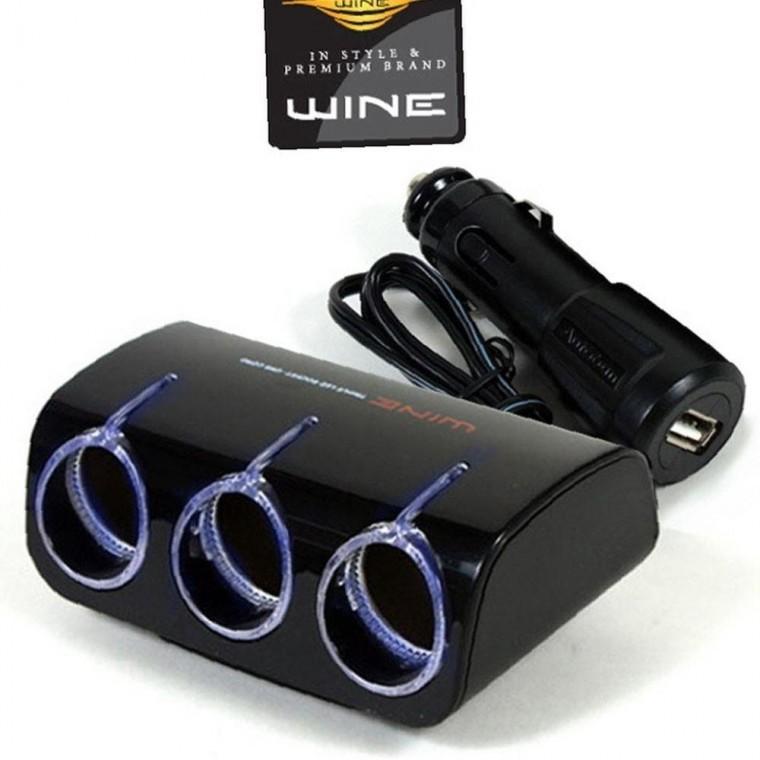 위네Z03 USB 1구 블루LED 3구확장 시거소켓충전기 차량소켓 차량용 차량용품