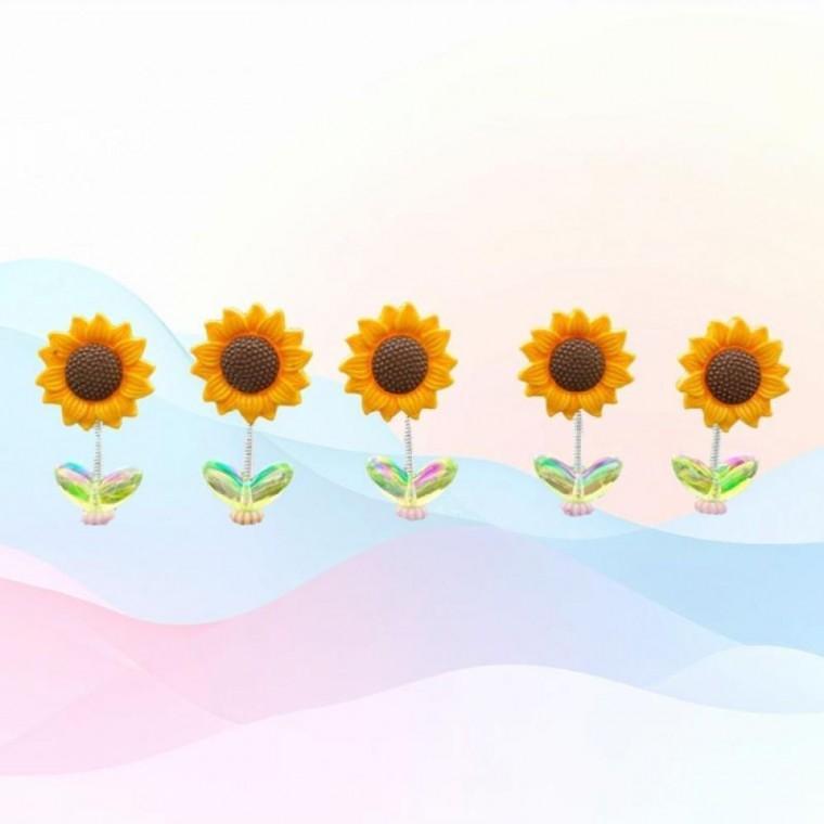 차량용 해바라기 장식 5p 대시보드 차량인테리어