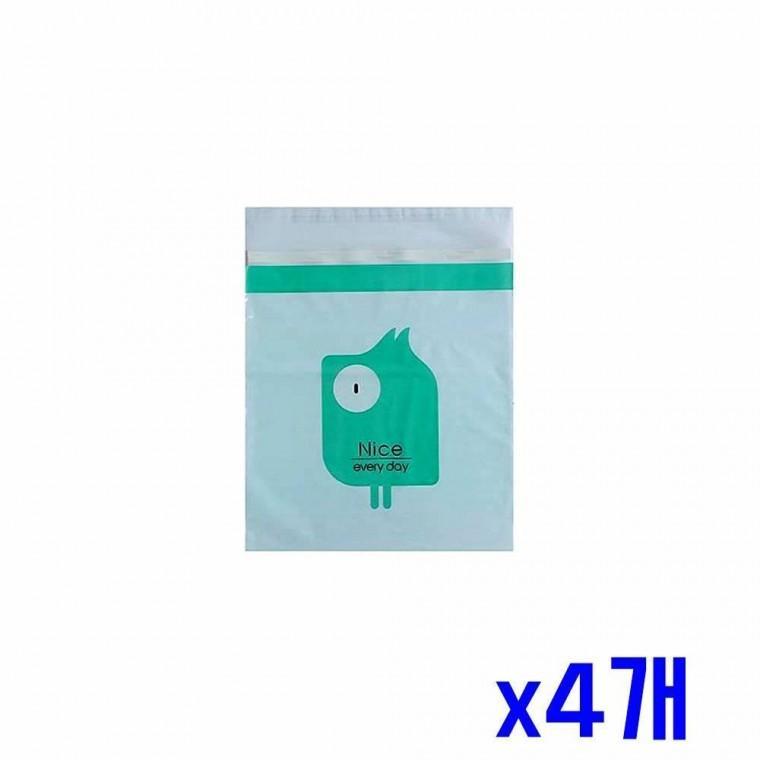 차량용 간편 설치 쓰레기봉투 15p세트(민트) x4개