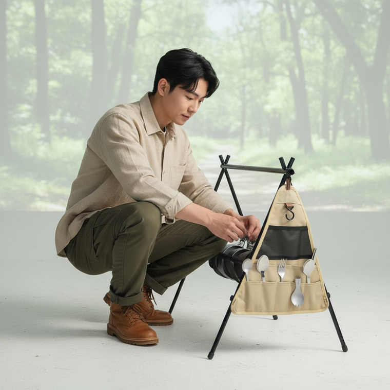 야외 캠핑 접이식 도구 수납 가방 소형 휴대용 파우치