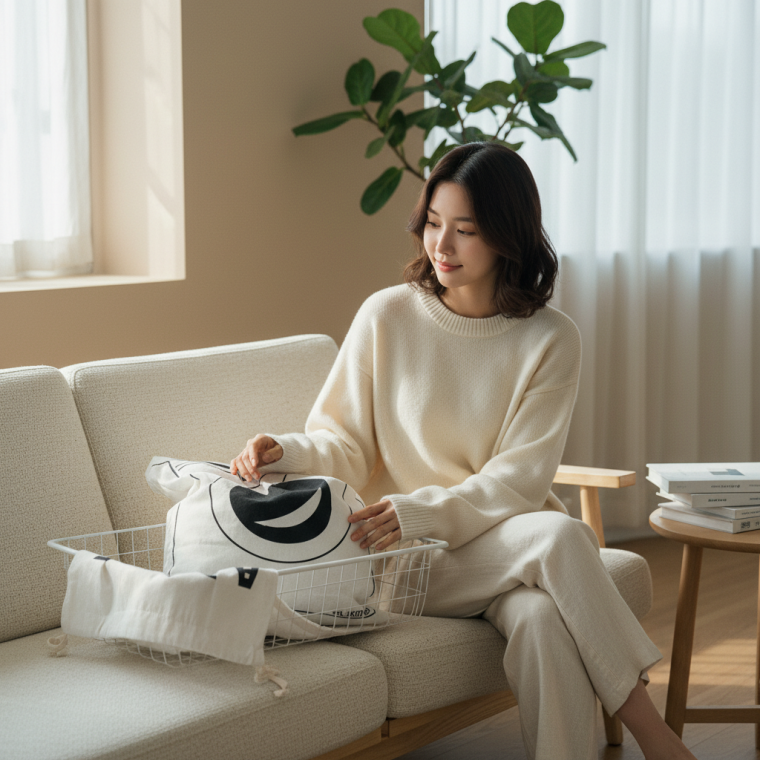 대형 패브릭 이불 정리함 세탁 가방 수납백 이사 보관가방
