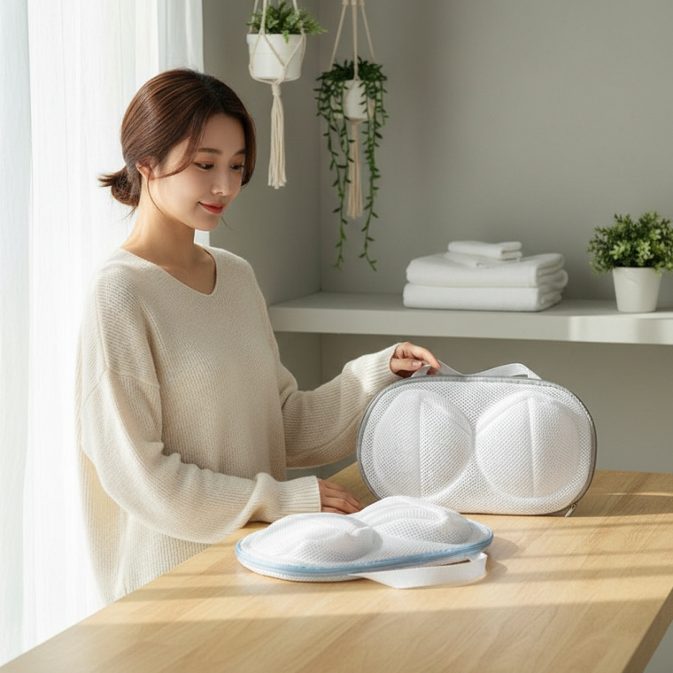 속옷 세탁망 변형 방지 손잡이 파우치 가방 2개입
