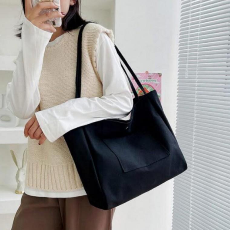 캔버스 포켓 대용량 가벼운 숄더백 사계절 가방 여자