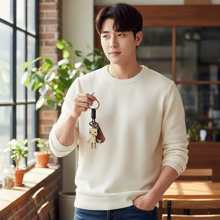 가죽 재질 로봇 모양 차량 가방 액세서리 선물용