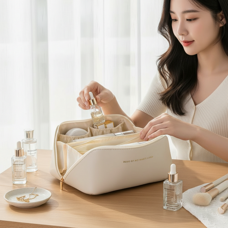 PU 인조가죽 메이크업파우치 여행용 캐리어 화장품 정리 가방