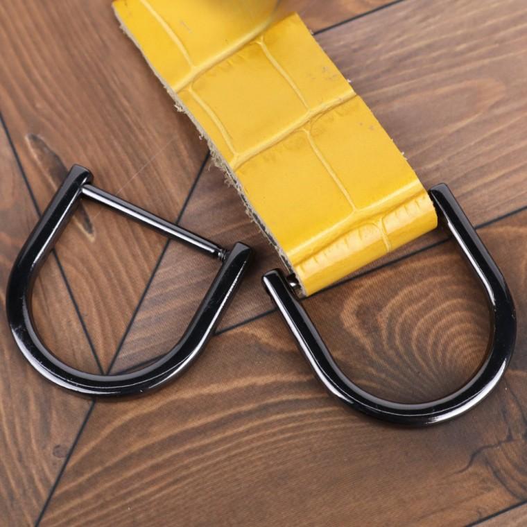 가방끈 부자재 나사형 D링 흑니켈 25mm 2P