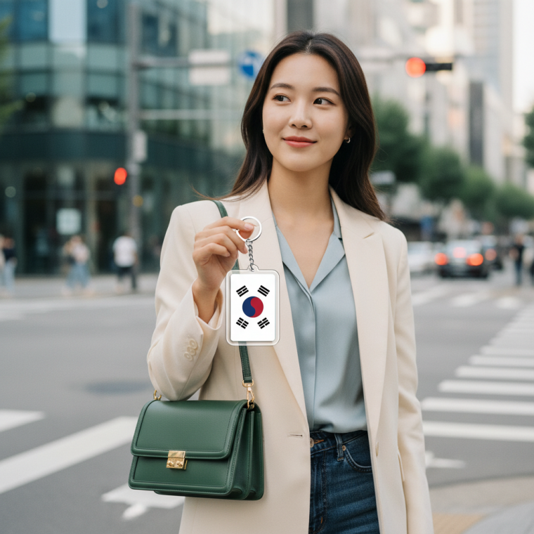 미니 태극기 아크릴 자동차 열쇠고리 가방 장식 소품