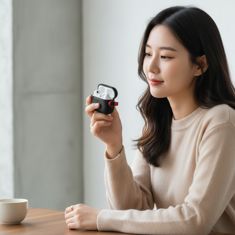 휴대용 소형 정리함 파우치 케이블 이어폰 수납 가방