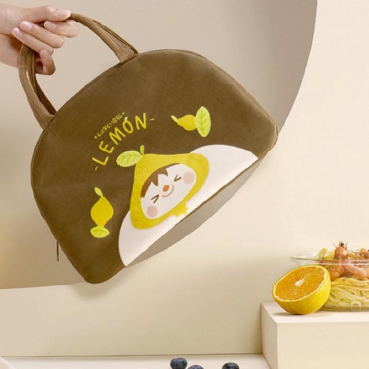런치백 수능 보온 보냉 도시락 가방 브라운