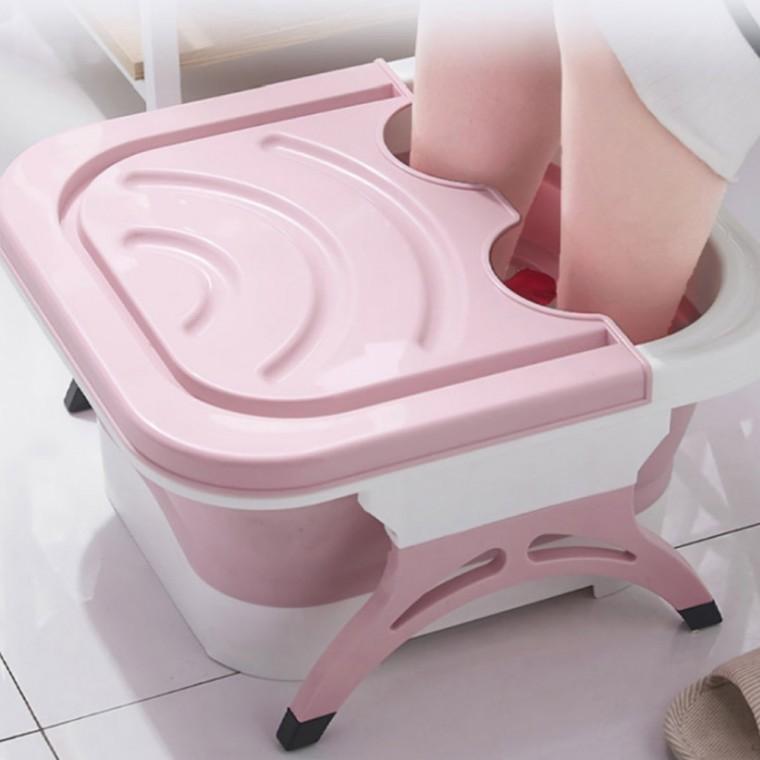 [커버있는] 접이식 롤링 족욕기 / 지압 피로회복 발마사지 습식 족탕기 휴대용 롤링마사지