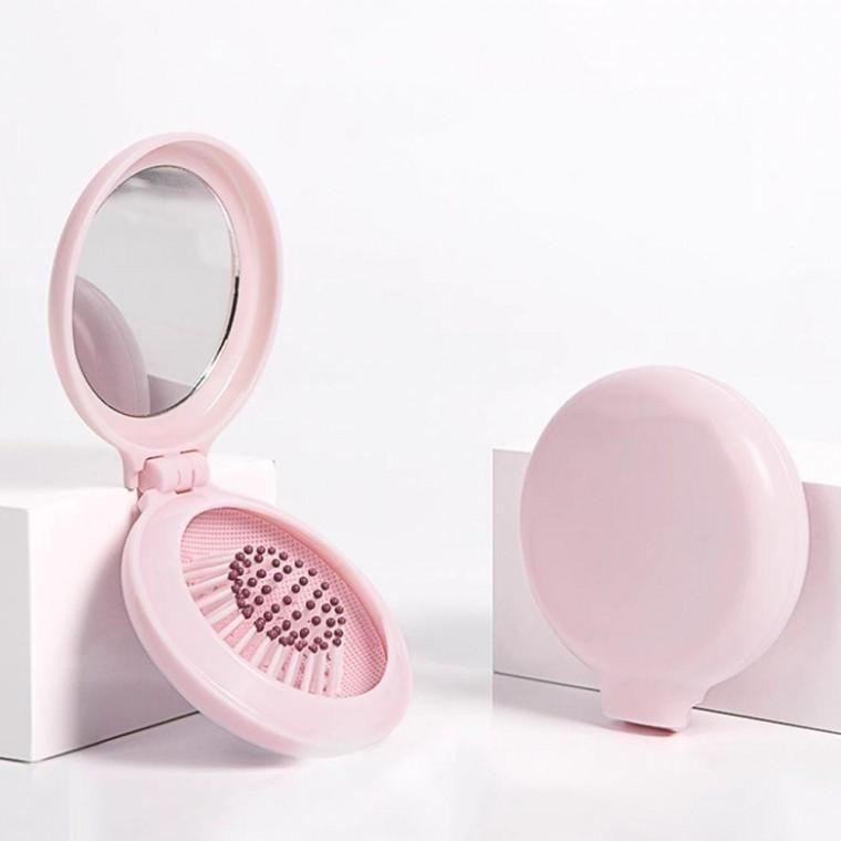 미니 손거울 빗거울 휴대용 접이식 브러쉬 세트 접이식빗 접는롤브 브러시 거울브 거울빗