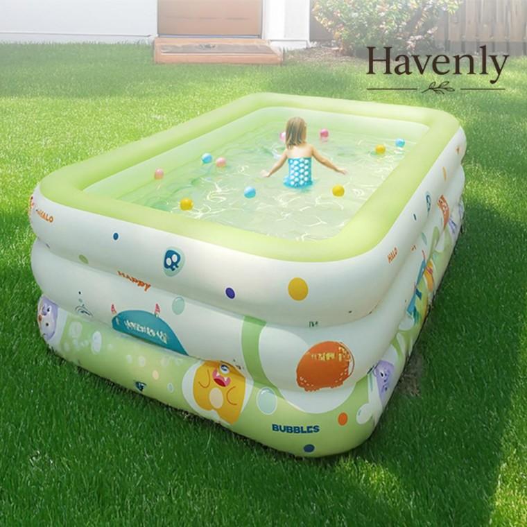 헤이븐리 원터치 물놀이 오션 4.6m 3층 접이식 간이수영장 대형 야외 수영장 정원 베란다 파티용 워터파크