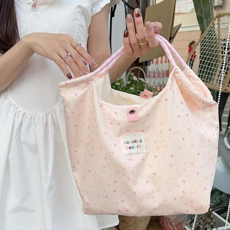핑크 토끼 숄더백 토드백 쇼퍼백 천가방 손가방 학생가방 데일리가방 캐주얼가방