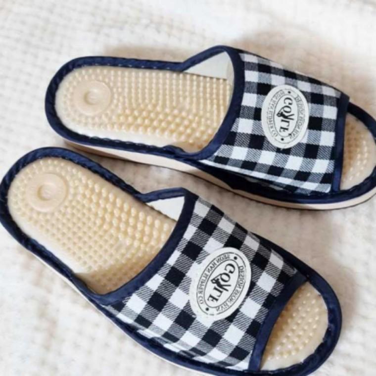 층간 소음 다용도 실내화 슬리퍼 발마 지압 체크 사지 거실화