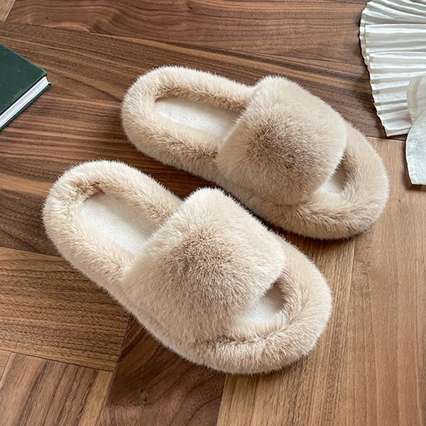 여성 일자 데일리 캐주얼 실내화 털 슬리퍼 A715