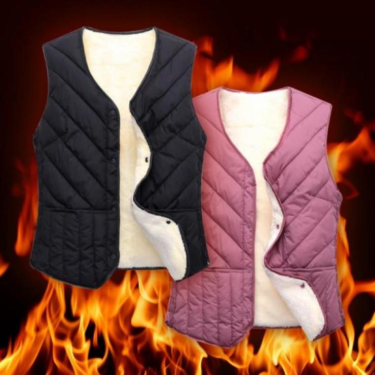 따뜻한 양털 베스트 간절기 밴딩 보온 여자 수면 조끼