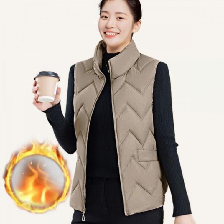 패딩 다운 베스트 여자 여성 퀼팅 경량 수면 작업 조끼