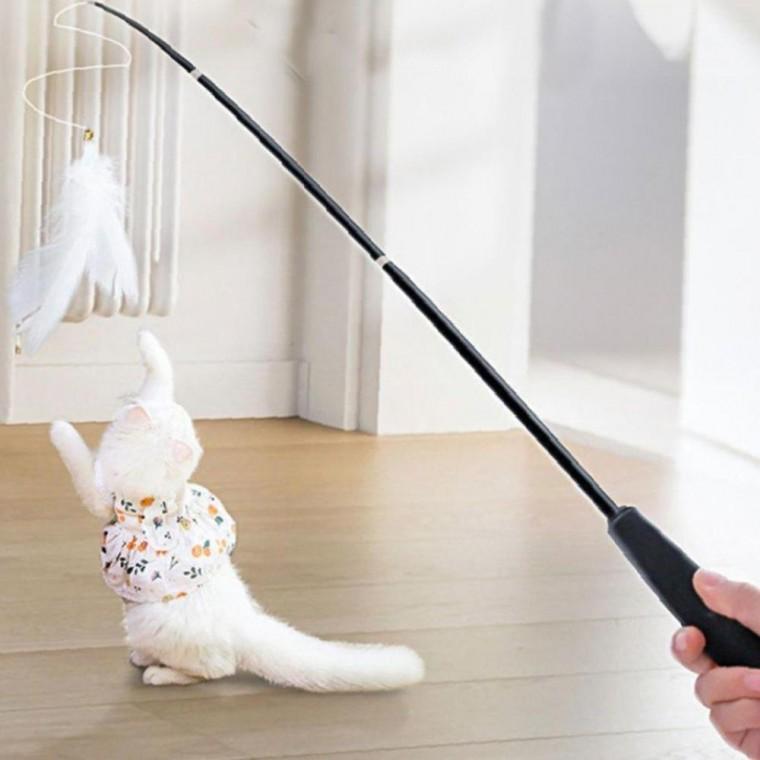 고양이 4단 데일리 접이식 낚시대 본품 1P 와이어 사냥놀이