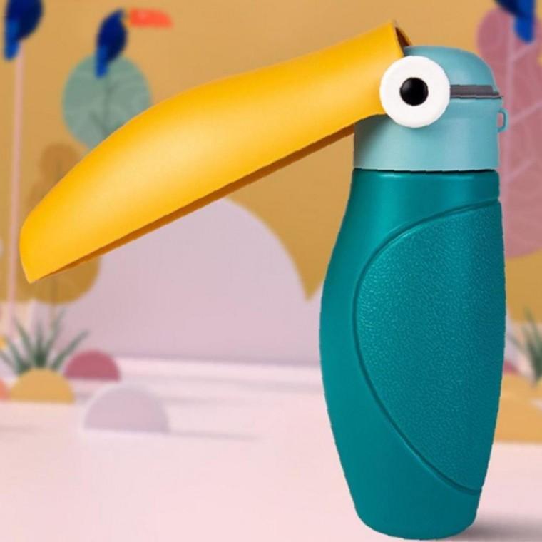 강아지 앵무새 선명 접이식 물병 250ml 1P 산책