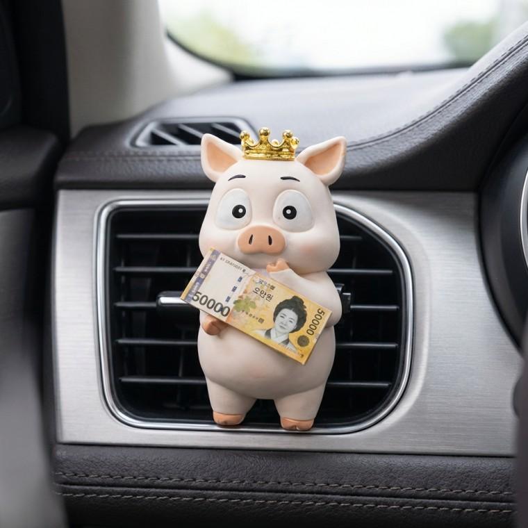 복돼지 석고방향제 차량용 디퓨저 새차 신차 첫차 송풍구형 선물 실내 자동차